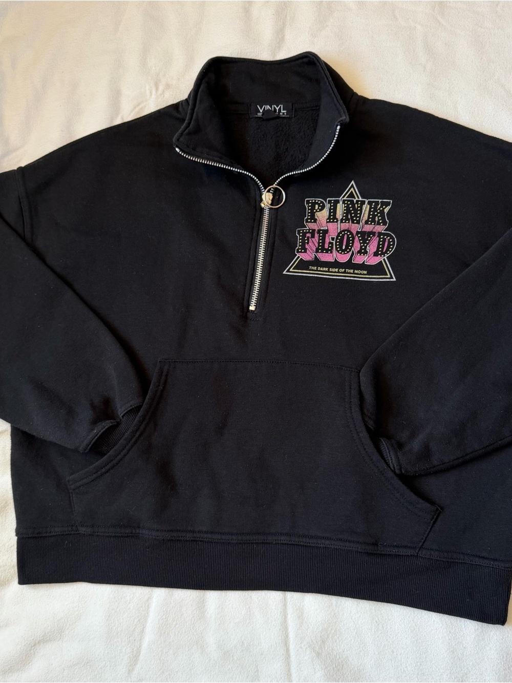 Pink Floyd Dark Side of the Moon Prism 1/4 Zip Sweatshirt Black size Small